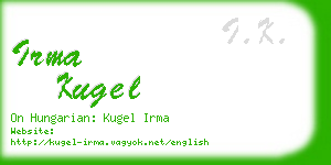 irma kugel business card